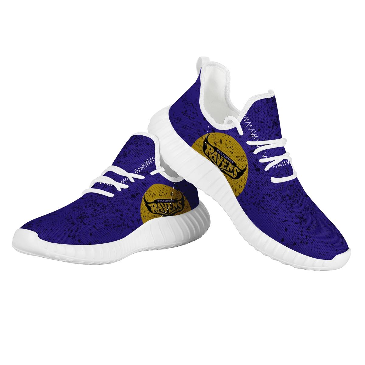 Women's Baltimore Ravens Mesh Knit Sneakers/Shoes 002